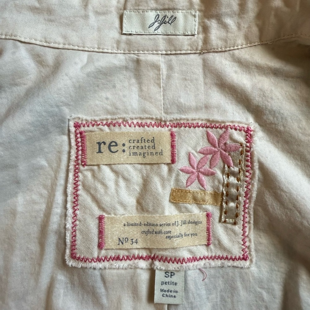 J. Jill RE: Crafted Limited Edition Floral Eyelet Cotton Blazer - Picture 6 of 8